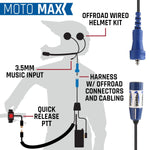 MOTO MAX Kit with Radio, Helmet Kit, Harness, and Handlebar Push-To-Talk